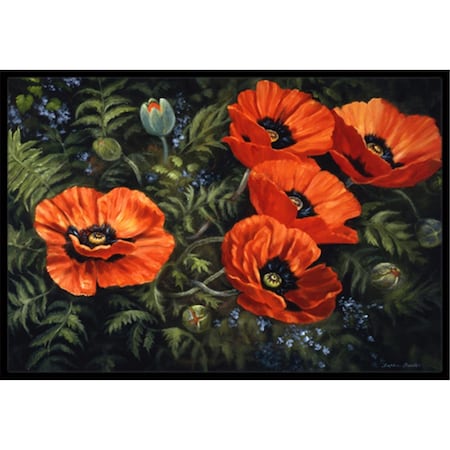 Carolines Treasures Poppies by Daphne Baxter Indoor or Outdoor Mat, 18 x 27 CA78649